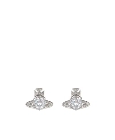 Vivienne Westwood Ariella Embellished Earrings In Gray