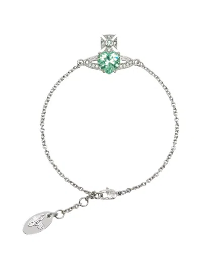 Vivienne Westwood Ariella Heart-charm Bracelet In Silver