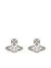 Vivienne Westwood Ariella Heart-shaped Stone Earrings Accessories In Grey