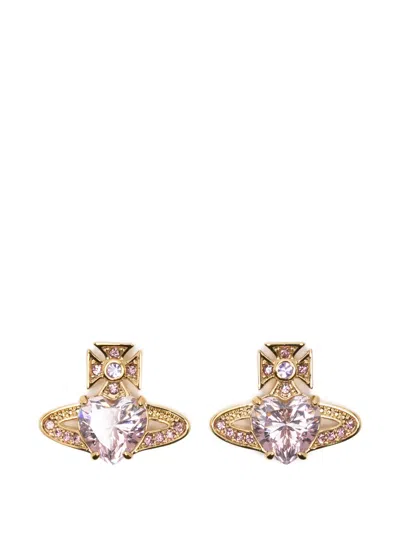 Vivienne Westwood Ariella Heart-stud Earrings In Gold