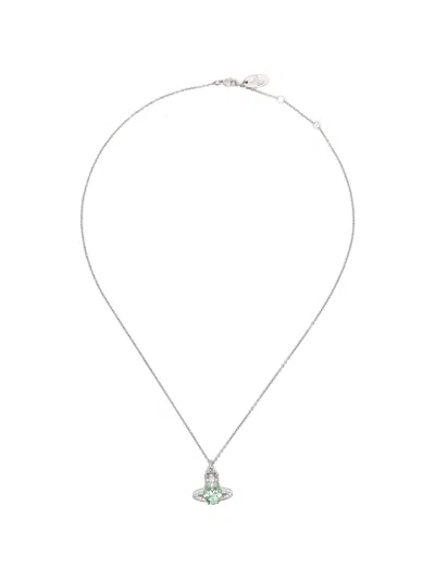 Vivienne Westwood Ariella Light Green Pendant Necklace In Metallic