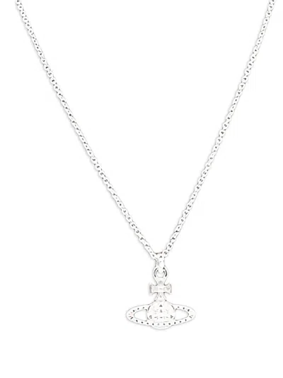 Pre-owned Vivienne Westwood Ariella Orb-pendant Necklace In Silver