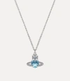 Vivienne Westwood Ariella Pendant Necklace Platinum-aquamarine-cz-light-sapphire-black Platinum-aquamarine-cz-light-sa