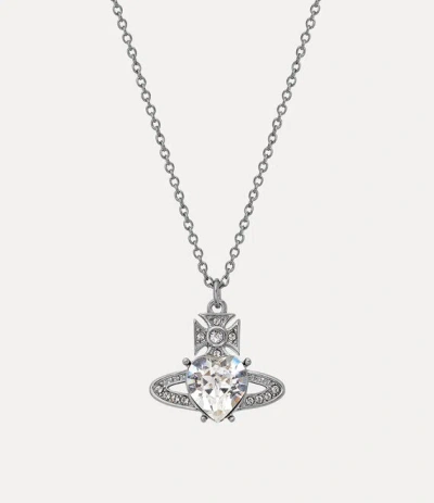 Vivienne Westwood Ariella Pendant In Platinum-white-cz-crystal-