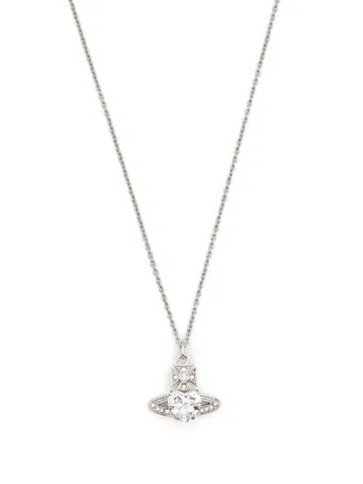 Vivienne Westwood Ariella Pendant Necklace Woman Platinum In Brass In Metallic