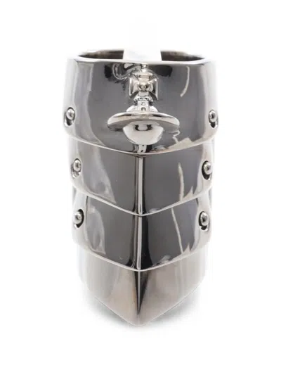Pre-owned Vivienne Westwood Armour Orb Ring In Silver