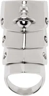 Vivienne Westwood Armor Shaped Ring In Silver