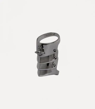 Vivienne Westwood Armour Ring Gunmetal Silver Unisex