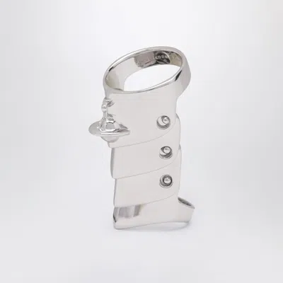 Vivienne Westwood Armour Ring In Platinum In Metallic