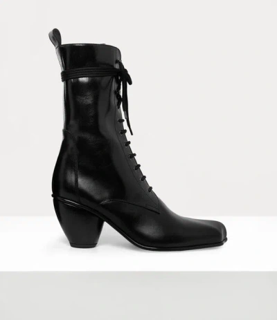 Vivienne Westwood 65mm Lace-up Leather Boots In Black
