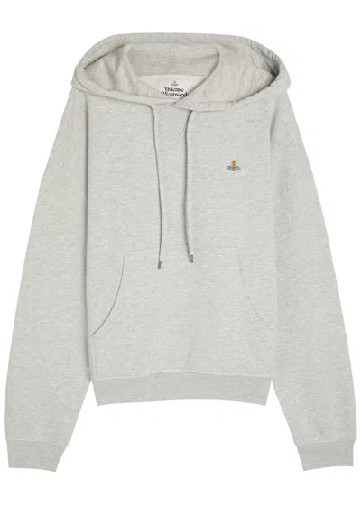 Vivienne Westwood Ashton Logo Hooded Cotton Sweatshirt In Gray