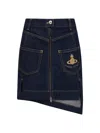Vivienne Westwood Mens Sailor Asymmetric Cotton-linen Denim Mini Skirt Indigo