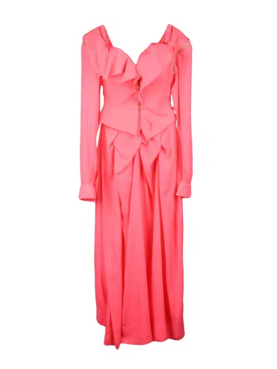 Vivienne Westwood Asymmetric Design Midi Dress In Pink