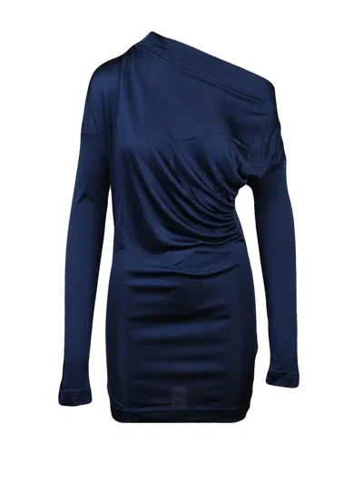 Vivienne Westwood Asymmetric Drape Tunic Dress With Boat Neckline In Black