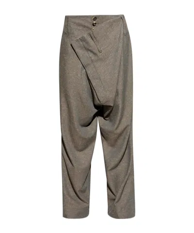 Vivienne Westwood Asymmetric Fastened Straight Leg Trousers In Green