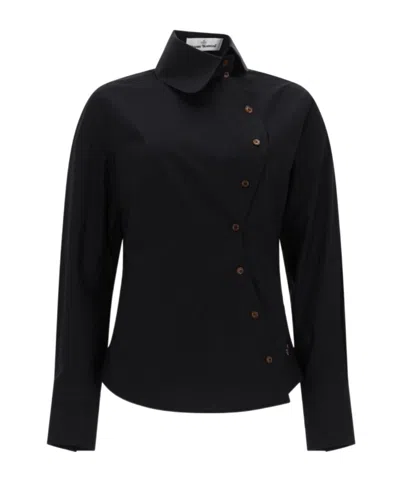 Vivienne Westwood Asymmetric Fitted Shirt In Black