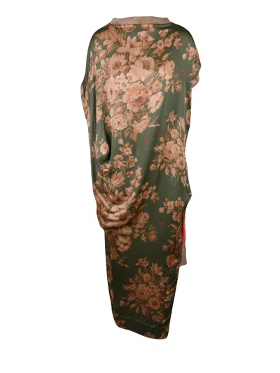 Vivienne Westwood Asymmetric Floral Tunic Over Dress In Multi