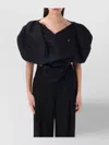 Vivienne Westwood Asymmetric Heart Crop Top With Puff Sleeves