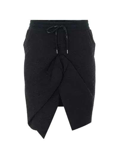 Vivienne Westwood Asymmetric Jacquard-pattern Skirt In Black