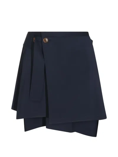 Vivienne Westwood Asymmetric Layered Mini Skirt In Blue
