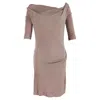 Vivienne Westwood Asymmetric Neckline Midi Dress In Brown Viscose In Brown