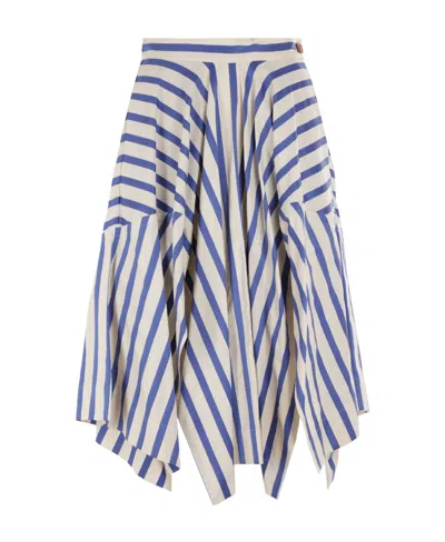 Vivienne Westwood Asymmetric Striped Skirt In White