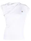 Vivienne Westwood Asymmetric White T-shirt With Orb Logo
