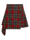 Vivienne Westwood Asymmetric Wrap Skirt With Check Pattern And Button Fastening In Multi