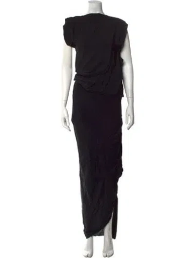 Pre-owned Vivienne Westwood Asymmetrical Long Dress In Black