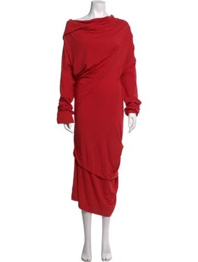 Pre-owned Vivienne Westwood Asymmetrical Long Dress In Red