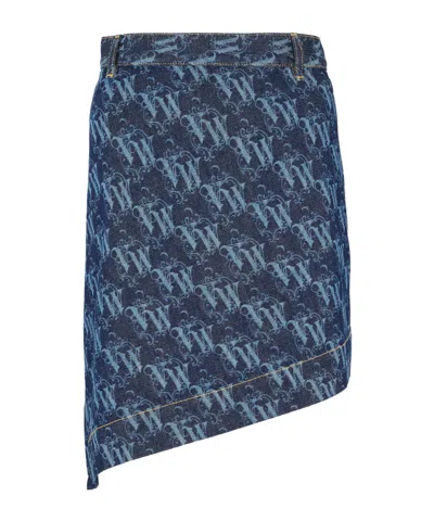 Vivienne Westwood Asymmetrical Midi Skirt In Blue