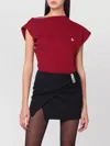Vivienne Westwood Asymmetrical T Shirt Featuring Orb Logo In Burgundy