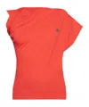 Vivienne Westwood Asymmetric Sleeves Twist Detail Top In Orange