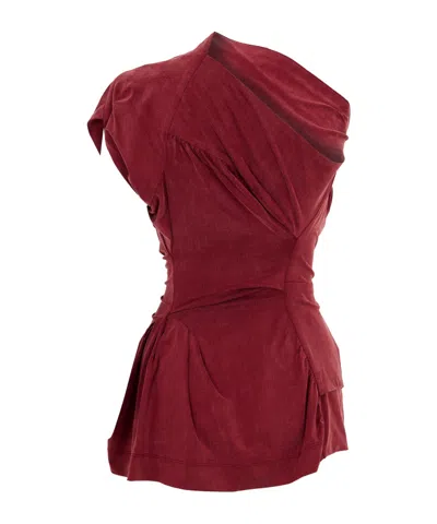Vivienne Westwood Asymmetrical Top In Burgundy
