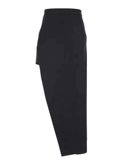 Vivienne Westwood Asymmetrical Wool Skirt In Black