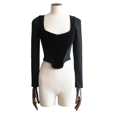 Pre-owned Vivienne Westwood Autumn/winter 1988 Black Velvet Longsleeve Corset
