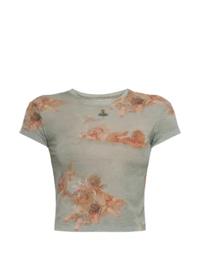 Vivienne Westwood Baby Peru Cherub-print T-shirt In Gray