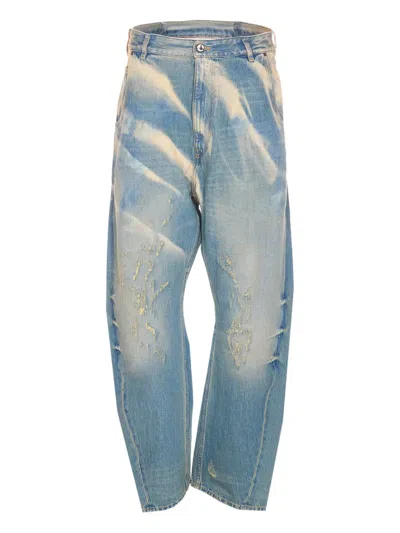 Vivienne Westwood Buckle Back Jeans Bleach Denim Blue Xl Unisex