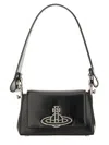 Vivienne Westwood Orb-embellished Patent Leather Shoulder Bag In Black