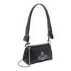 Vivienne Westwood Orb-embellished Patent Leather Shoulder Bag In Black