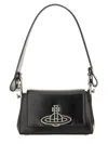 Vivienne Westwood Orb-embellished Patent Leather Shoulder Bag In Black