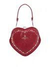 Vivienne Westwood Belle Heart Frame Crocodile-effect Tote Bag In Red