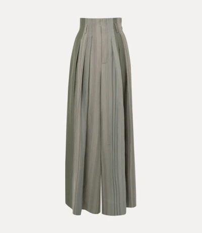Vivienne Westwood Bag Trousers Wool Sage-camel 38 Women In Green