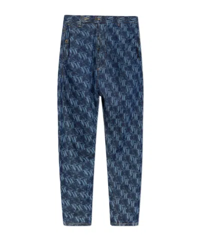VIVIENNE WESTWOOD MONOGRAM-PATTERN TAPERED JEANS