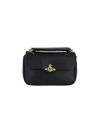 Vivienne Westwood Structured Leather Shoulder Bag With Gold-tone Accents