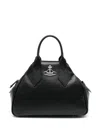 Vivienne Westwood Structured Pebbled Texture Shoulder Bag With Dual Handles In Black
