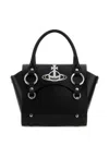 Vivienne Westwood Hardware Silver Structured Shape Top Handles In Black