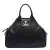 Vivienne Westwood Faux Leather Shoulder Bag With Pebbled Texture In Black
