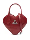 Vivienne Westwood Josephine Logo-embellished Croc-effect Leather Shoulder Bag In Burgundy