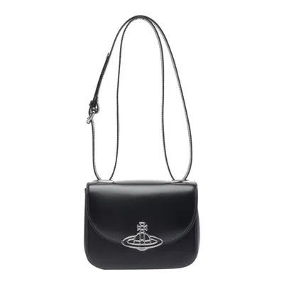 Vivienne Westwood Black Leather Linda Crossbody Bag